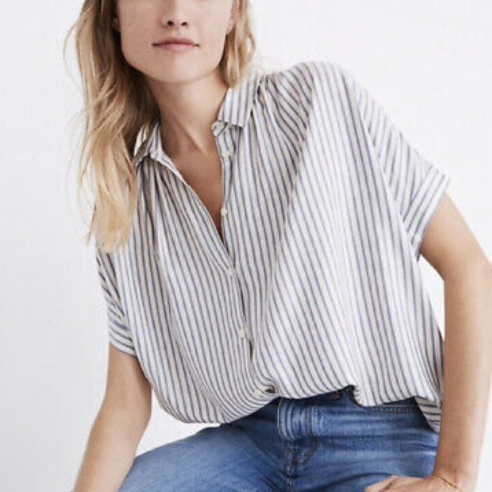 Madewell Central Shirt in Dalton Stripe XXS